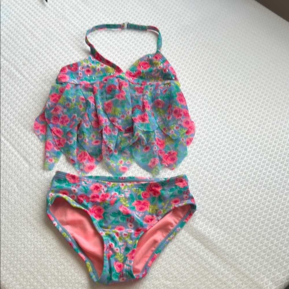 Hula Star Floral Kids Swim Set - Pink and Blue